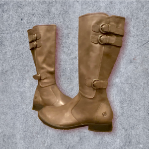 Born Attila Gray Tall Boot Buckles 7.5